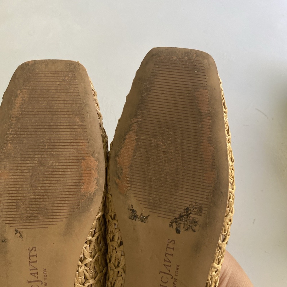 Eric Javits Parris Raffia Natural Woven Square-Toe Ballet Flats in Tan Size 9 - Picture 12 of 15
